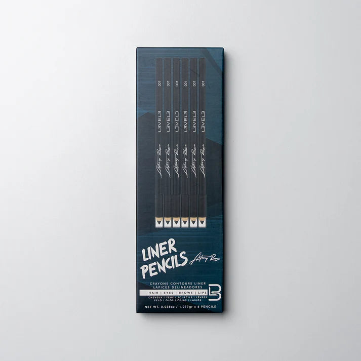 L3V3 Black Liner Pencils, 6pk