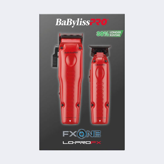 BaBylissPRO® FXONE™ Lo-ProFX Limited Edition Matte Red Clipper, Trimmer & Boosted Battery Set